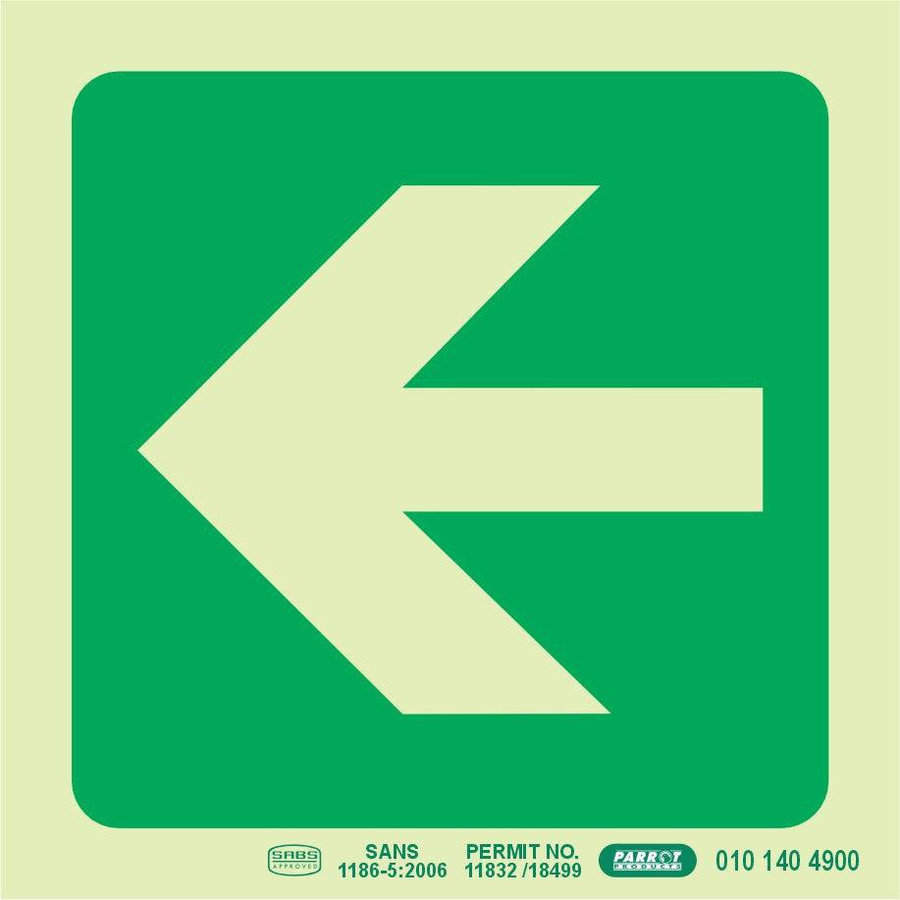 Photoluminescent 190MM Safety Sign - E22-Arrow Left Photoluminescent 190MM Safety Sign - E22-Arrow Left