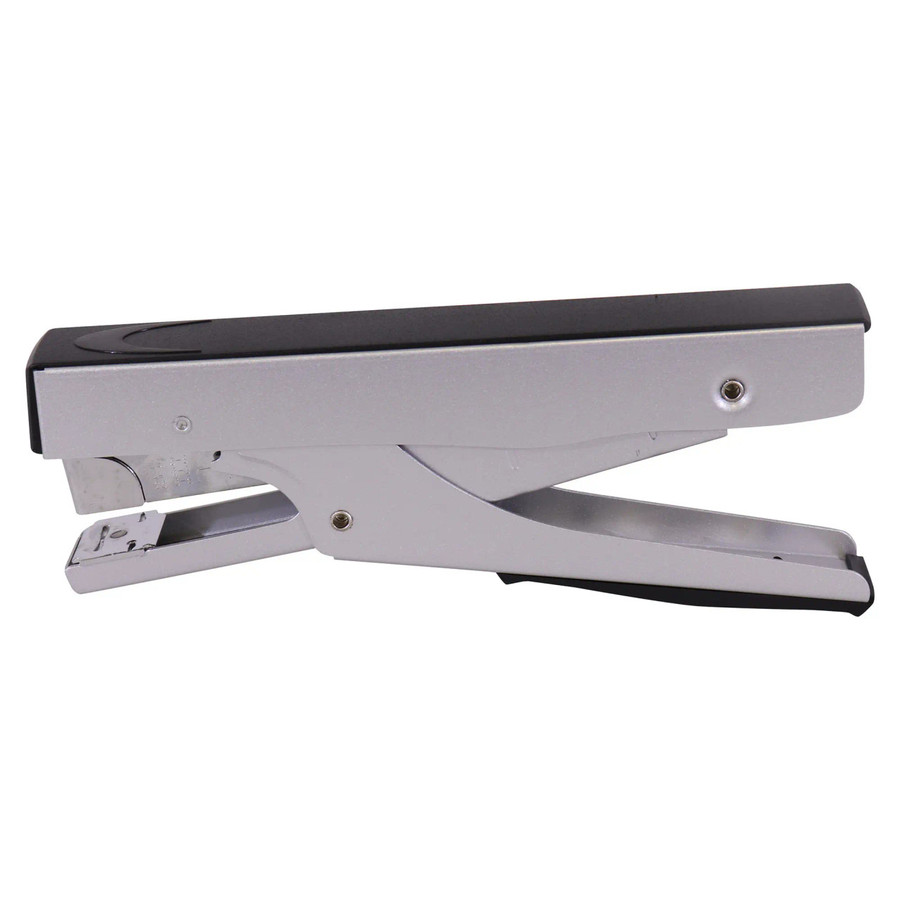 Plier Stapler 105*(23 - 24 - 26/6 And 8) Silver - 50 Pages ST2079M, side view of a silver and black stapler designed for stapling up to 50 pages.