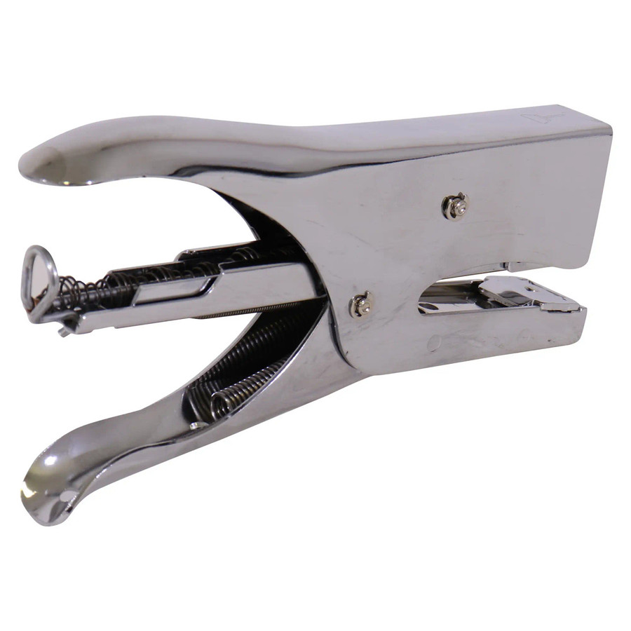 Silver Plier Stapler 210 by Brand 67, a Convenient Stapling Tool with Extra Long Throat Design, Contoured Grip and Permanent Clinch, Capable of Stapling up to 20 Pages, Loaded with 210 Staples in a Durable and High-Quality Silver Finish.