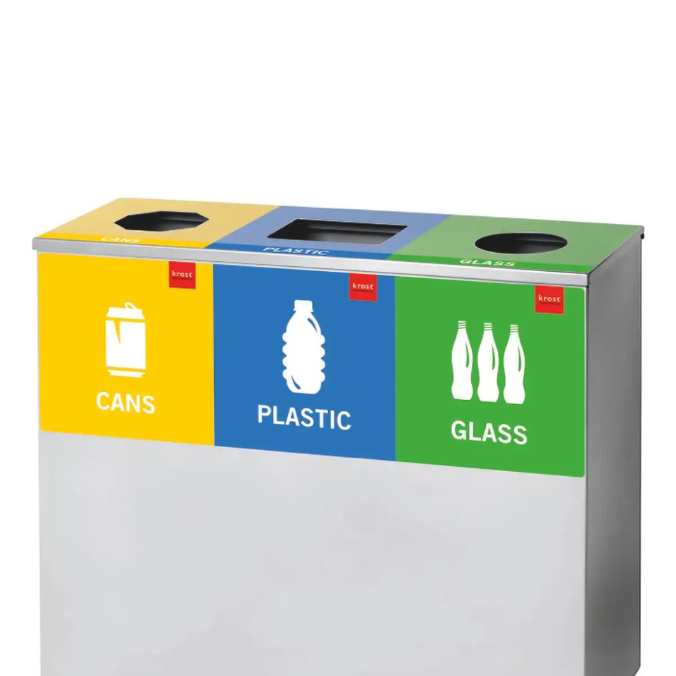 Three-Division Recycle Bin | Office Accessories | Office Stock