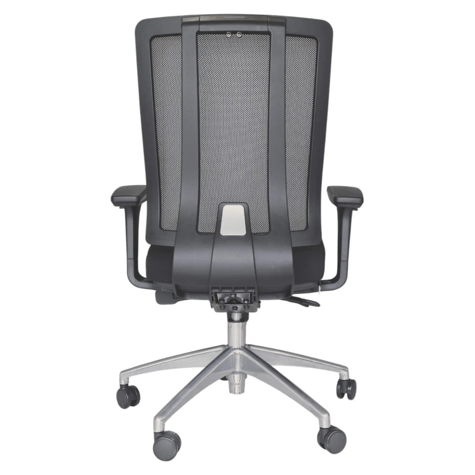 Jankz Human Ergo Medium-back Office Chair, Ergonomic Black Mesh Office Chair with Adjustable Armrests and a Silver Base with Caster Wheels