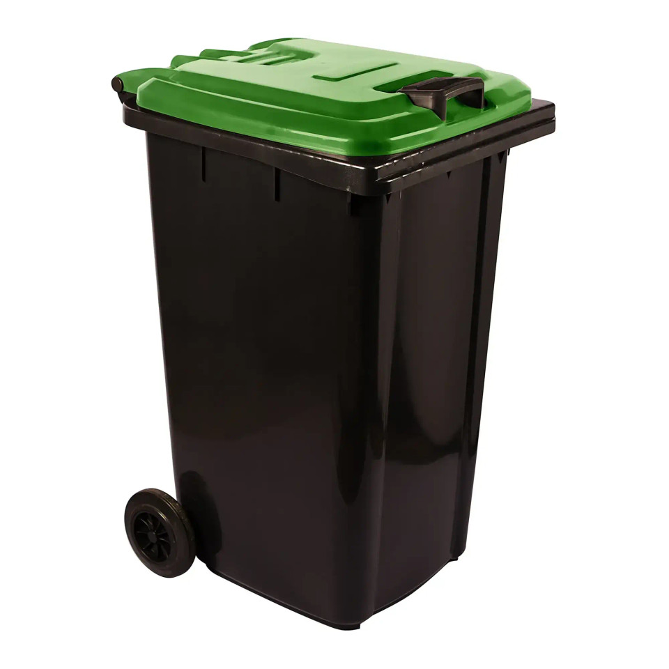 All-weather Wheelie 240L Municipality Green Lid Bin