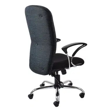Diva High-back Office Chair by Office Stock South Africa, a Black Ergonomic Chair with a High Backrest, Adjustable Armrests, and a Chrome Base on Wheels, Ideal for Those Looking to Buy Office Chair South Africa.