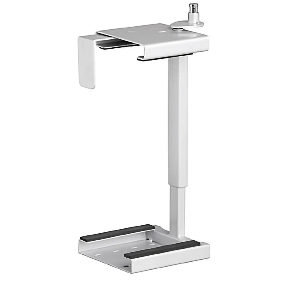 Computer Case Holder Lockable, a Metallic Stand with a Secure Lock Mechanism for Holding Computer Cases Securely.
