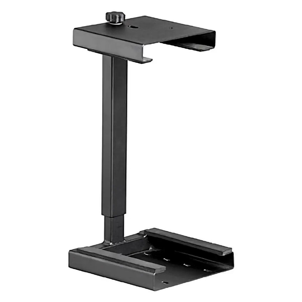 Computer Case Holder Lockable, Black Metal Computer Case Security Stand with Lockable Feature for Securing and Elevating a Computer Case.
