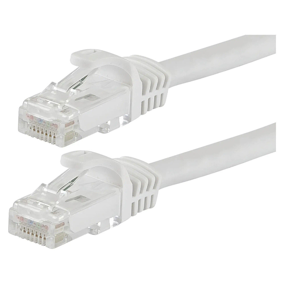 Network Cable (Cat 6 - 5 Metres) CL3005, White Ethernet Cables with RJ45 Connectors for High-Speed Network Connectivity.