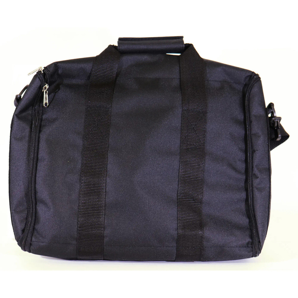 Data Projector Bag OP0511, a Black Portable Carrying Case for Projector Accessories with Zippered Compartments and Adjustable Straps.
