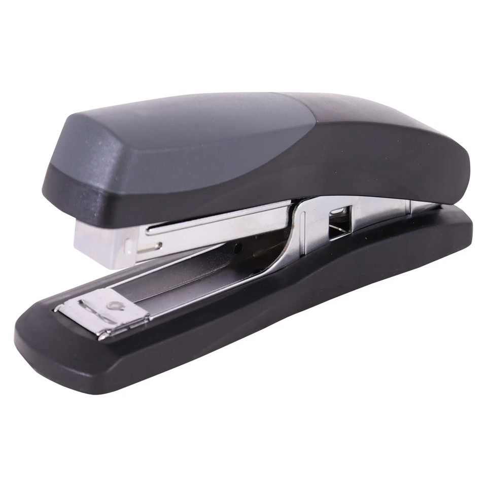 Plastic Medium Desktop Staplers 105*(24/6 26/6) - Black 20 Pages, Black Plastic and Metal Stapler for Desktop Use.