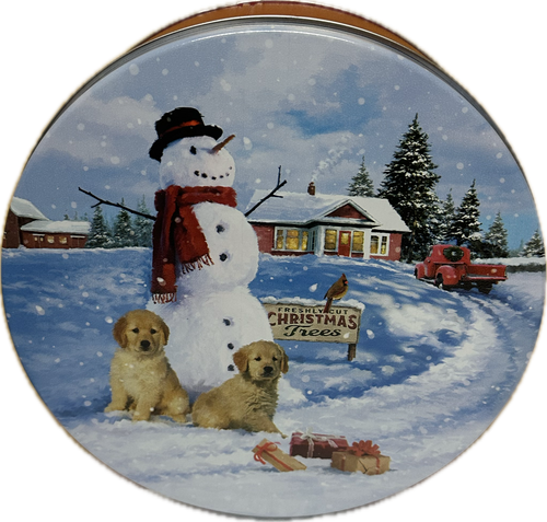 Snowman Holiday Popcorn Tin from Great Lakes Popcorn Co.