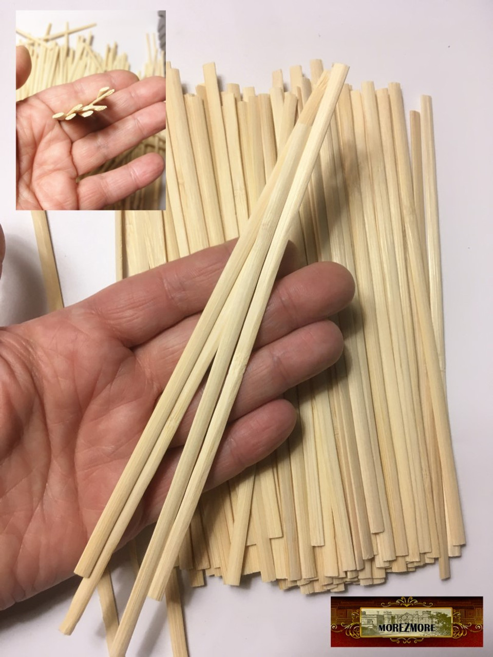 M00256 MOREZMORE 200 Bamboo Coffee Stir Sticks Dollhouse Furniture Floor  Props