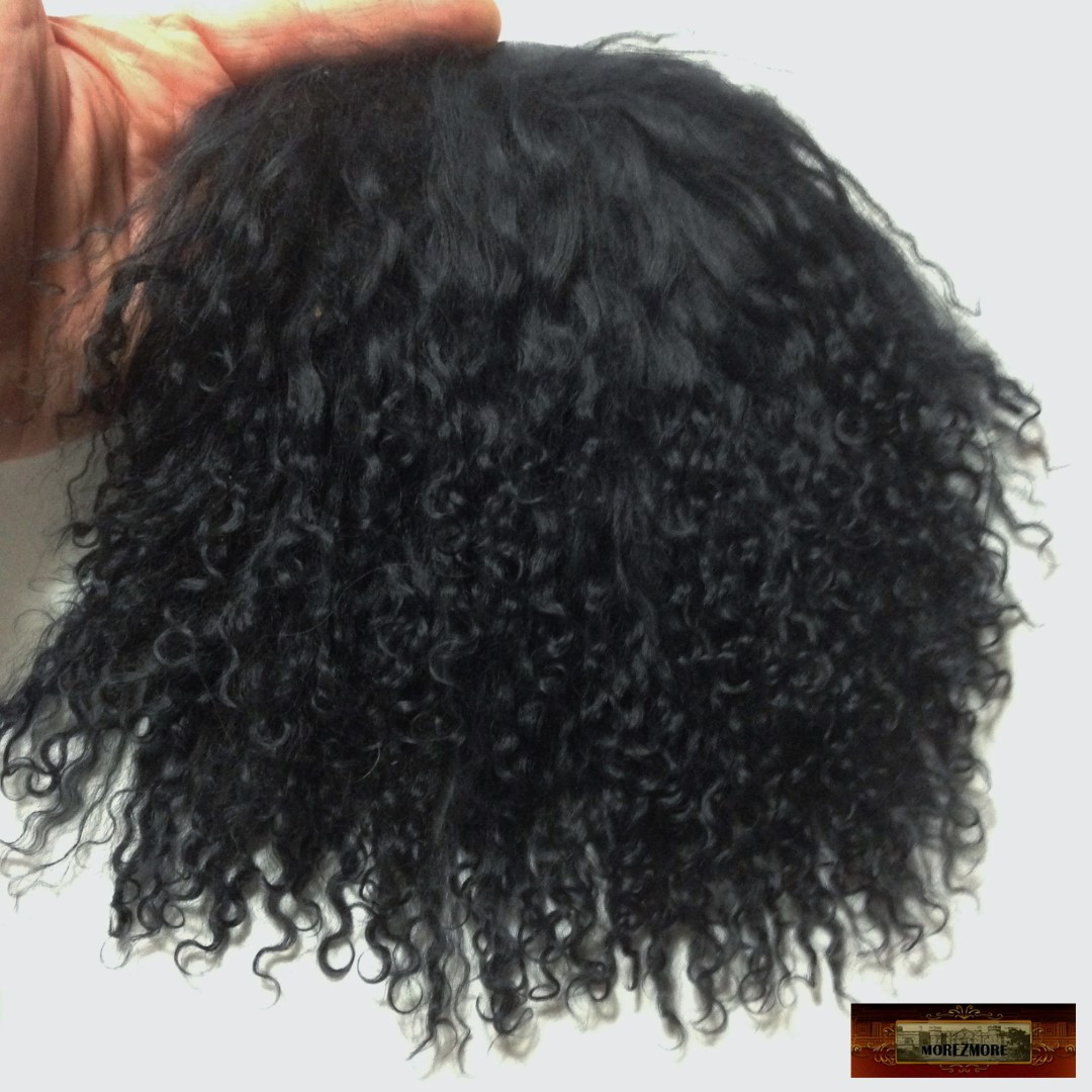 M00763 MOREZMORE Tibetan Lamb Fur RAVEN BLACK Premium 4x4 for Doll
