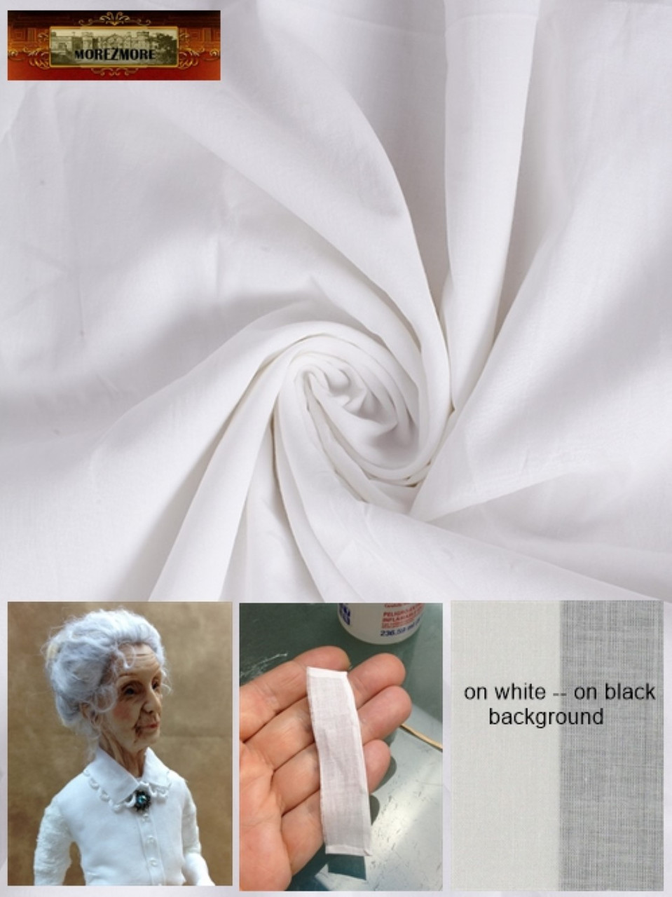 M01297 Morezmore Victorian Cotton Thin Voile Fabric Doll Clothes