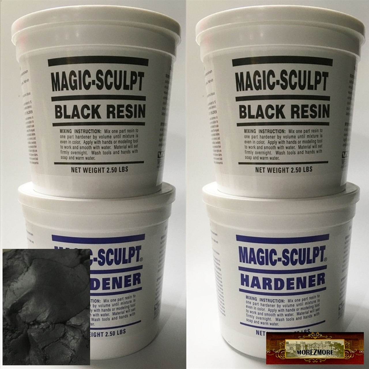 M02050x2 MOREZMORE 10 lb BLACK Magic Sculpt Sculp Epoxy Clay Model Putty