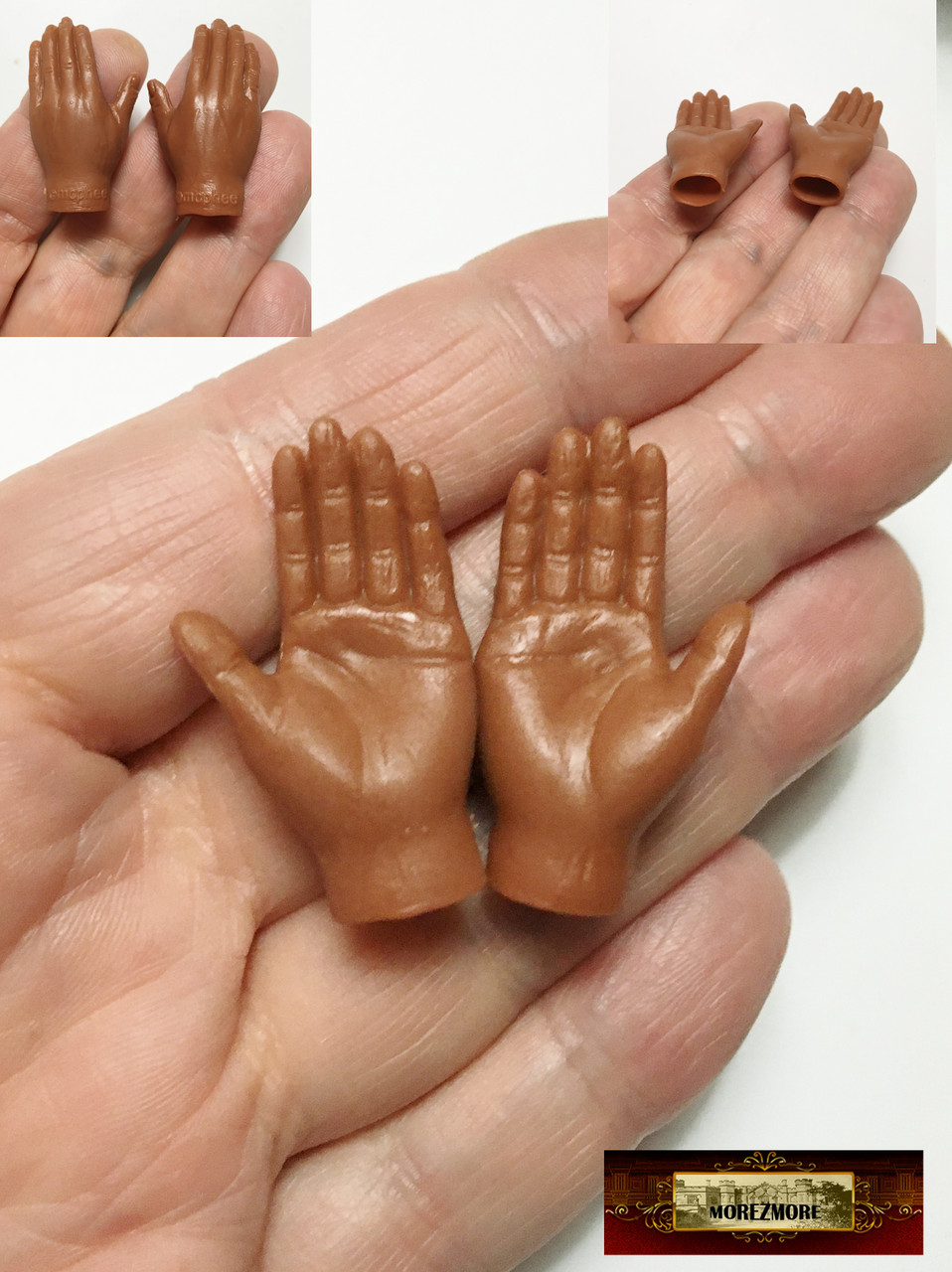 M00917 MOREZMORE 1 Pair Flexible Vinyl Rubber Doll Puppet Hands 35
