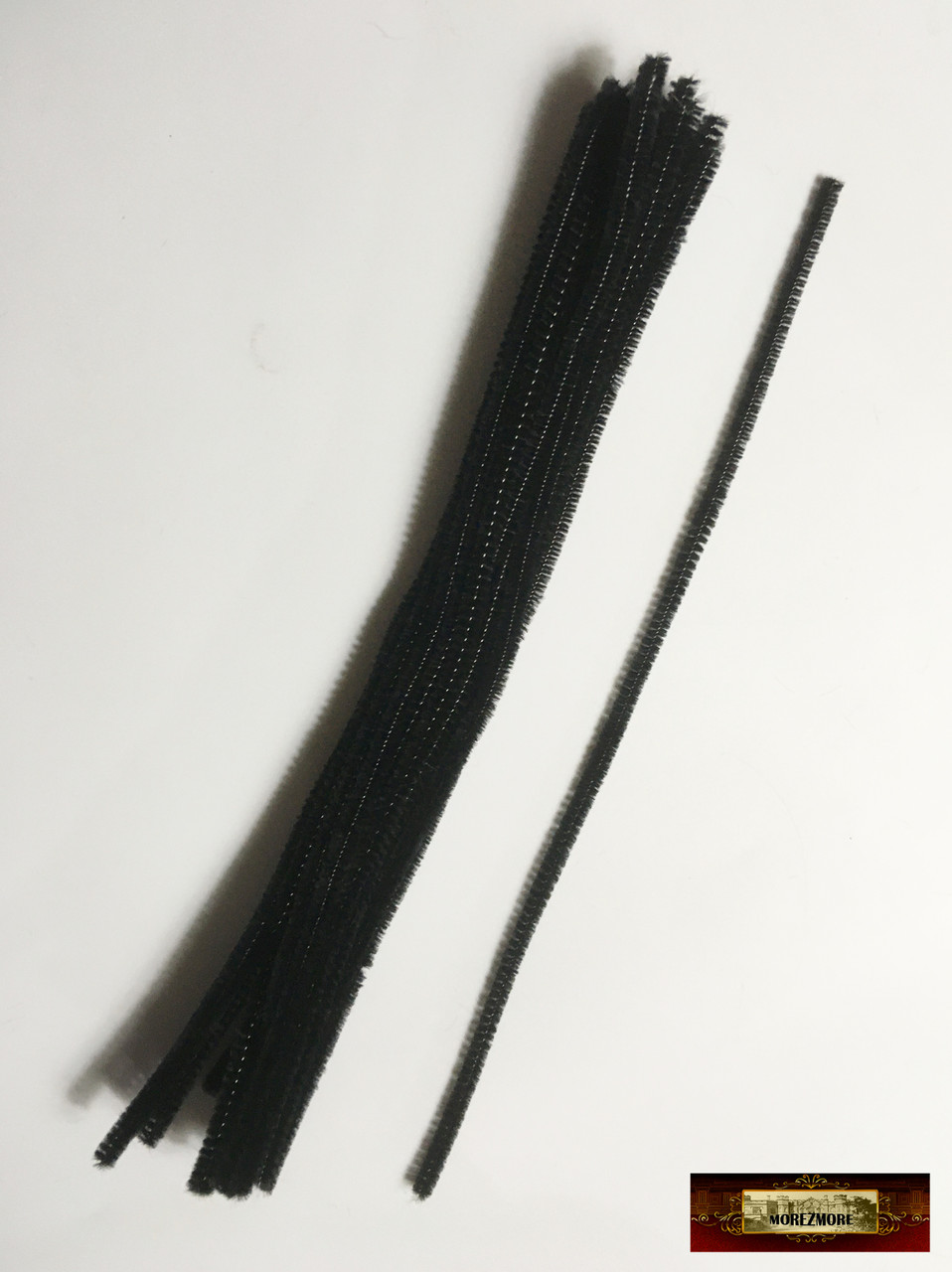 M00962x4 MOREZMORE 100 Pipe Cleaners BLACK Chenille Stems