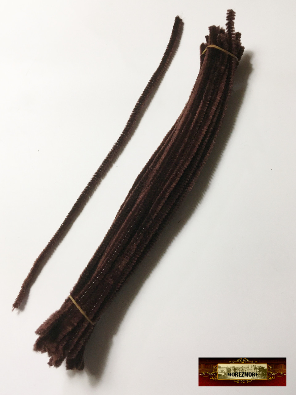 M00978 MOREZMORE 25 Pipe Cleaners DARK BROWN Chenille Stems