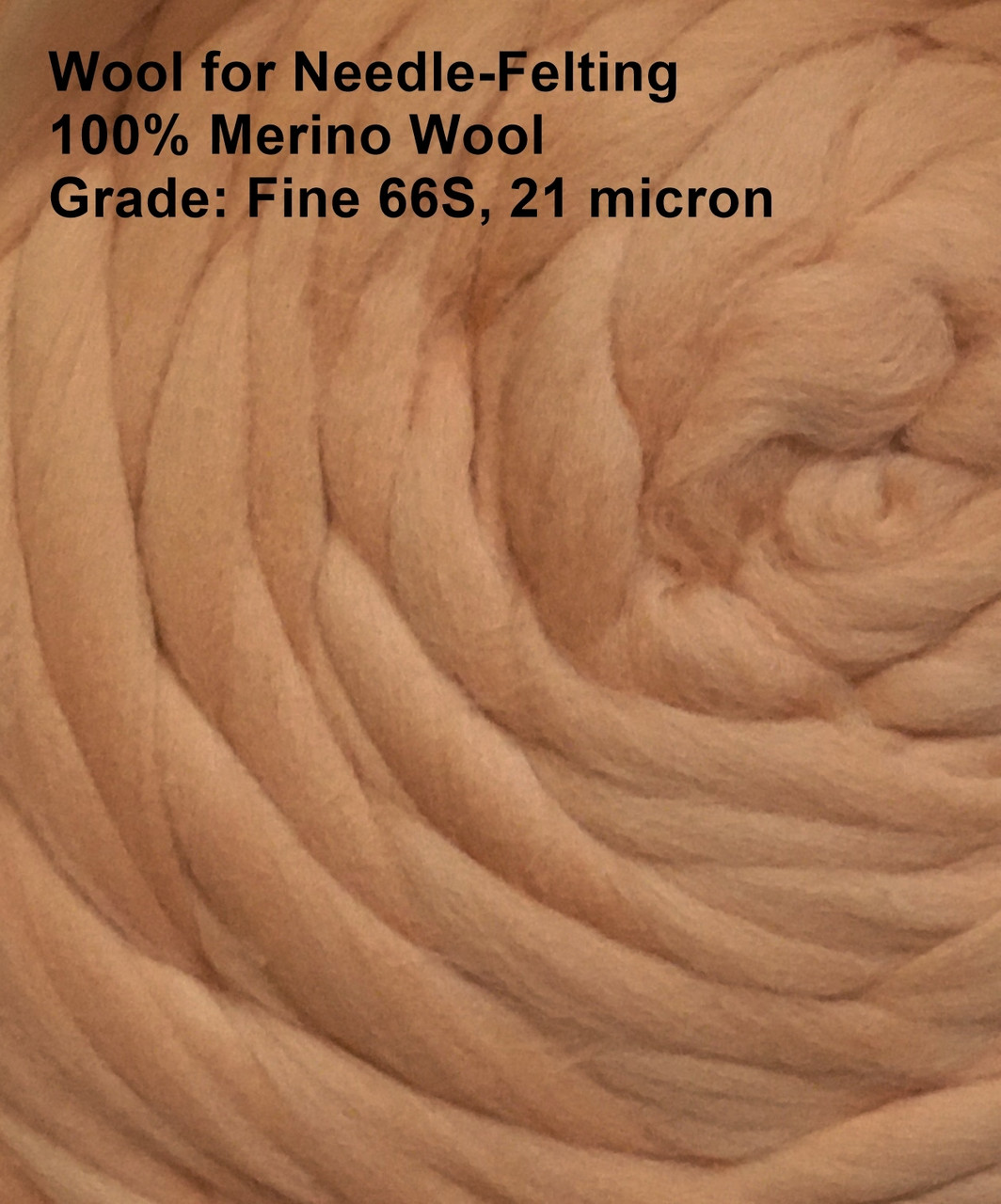 HR052-500 MOREZMORE AMBER BROWN FLESH SKIN TONE 500g 100% Merino Fine Wool  Roving 66S