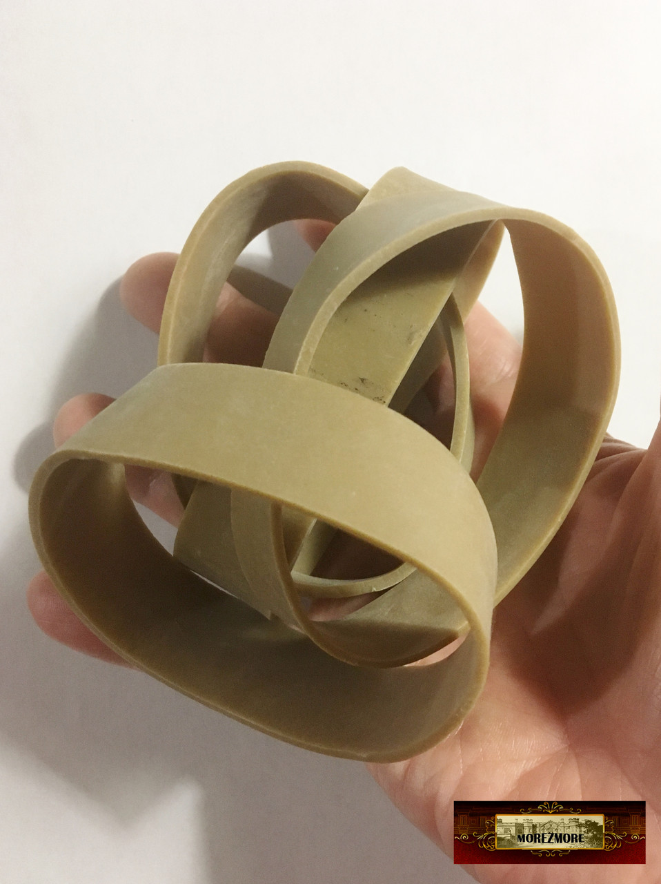 M00578 MOREZMORE 4 Mold Natural Rubber Bands 4 x 3/4 Wide Thick Heavy Duty