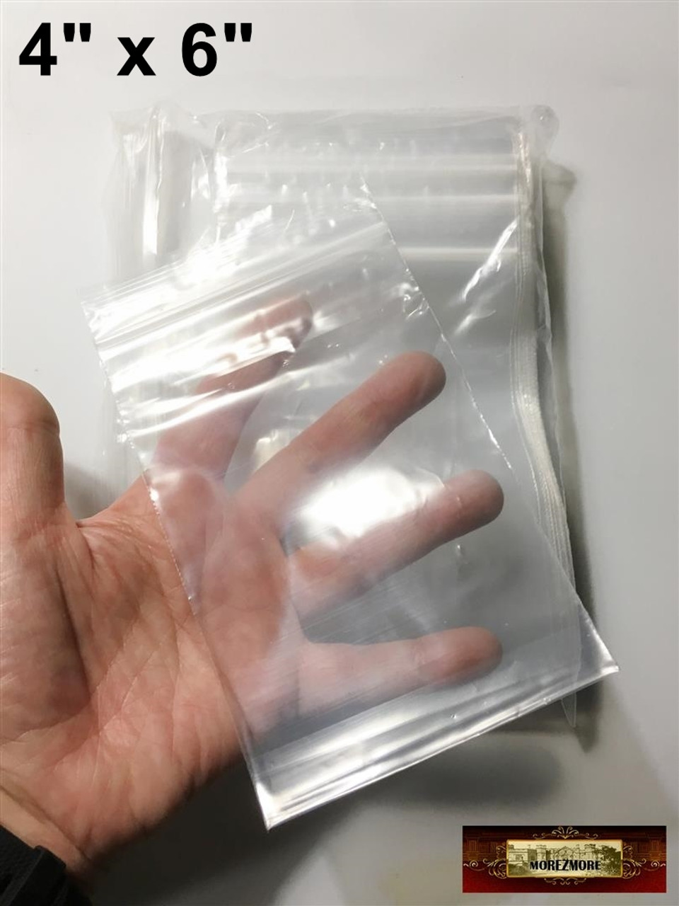 M02908 MMOREZMORE 100 Ziplock Bags 5x7 Clear Plastic Zip Lock Bag
