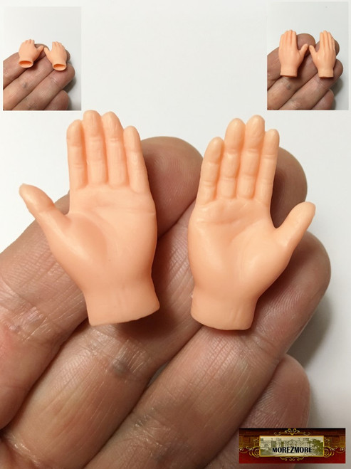 M00918 MOREZMORE 1 Pair Flexible Vinyl Rubber Doll Puppet Hands 35 mm Mini