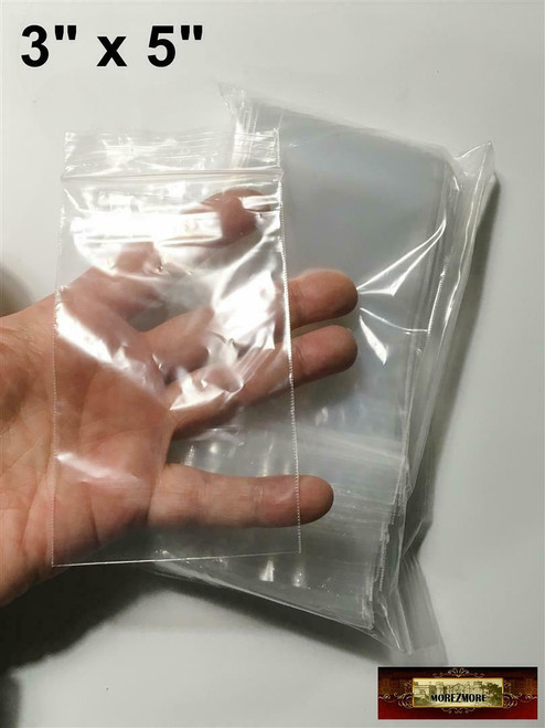 M02901-10 MOREZMORE 10 Ziplock Bags 1x1 Clear Plastic Zip Lock Small 1 x  1 1