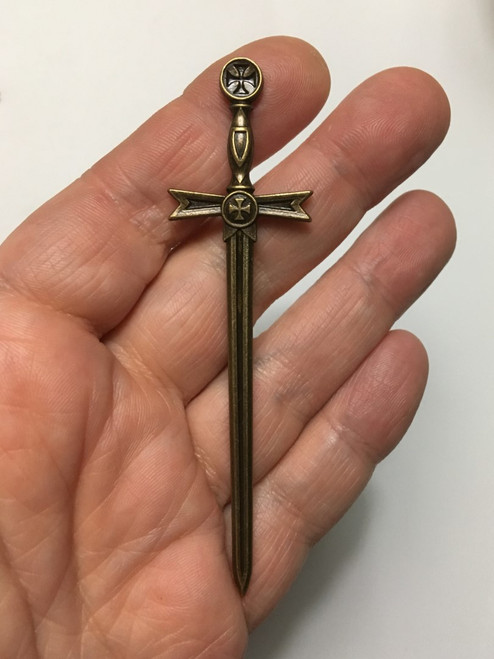 M01133-Bronze MOREZMORE IMPERFECT Miniature Sword Weapon 92 x 24 mm Doll Mini Prop