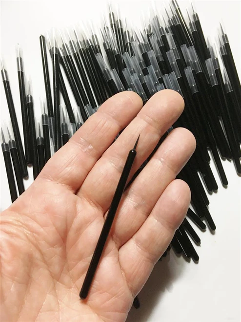 M00587x10 MOREZMORE 100 Mini Brushes Fine Eyeliner Brush Disposable Detail Liner
