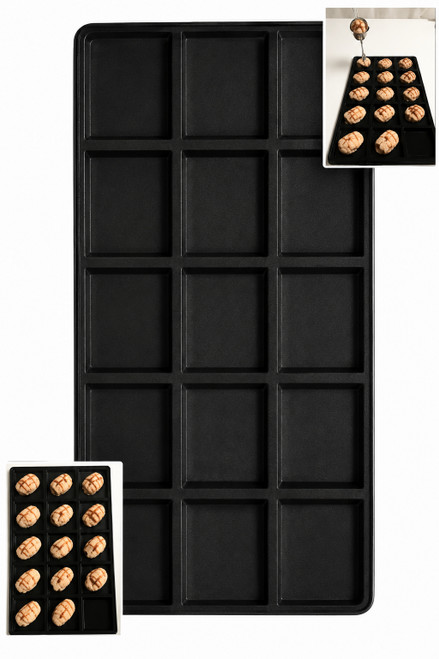 M00745 MOREZMORE Face Tray Insert 18 Compartment Flocked for Storage Display 3x6