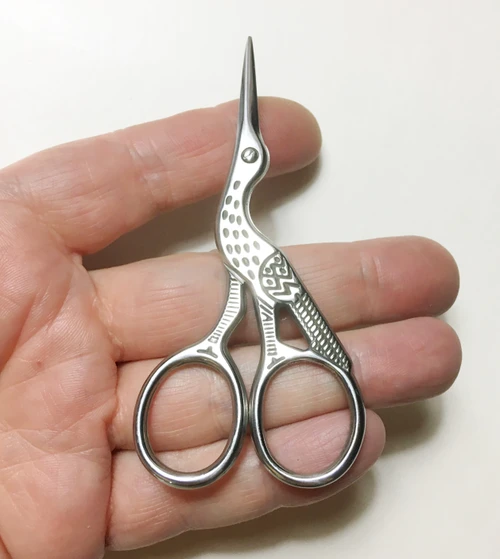 M01148 MOREZMORE 3.5" Stork Scissors Bird Crane Embroidery Mini