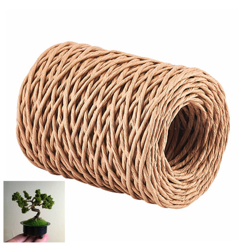 M01626-164 MOREZMORE Paper Wire NATURAL BEIGE 2mm 164 ft Floral Vine Wire Bind Wire for Miniature Trees Plants Flowers