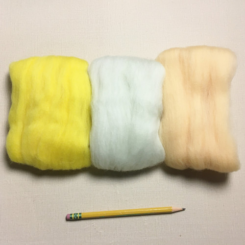 M01923 MOREZMORE 3 Color Pack YELLOW MINT GREEN BEIGE Merino Fine Wool Roving for Needle Felting