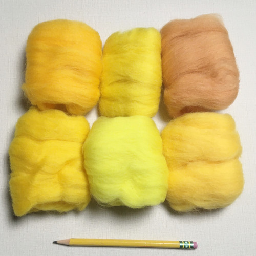 M01711 MOREZMORE Wool Roving Needle Felting 6 Color Pack YELLOW BEIGE