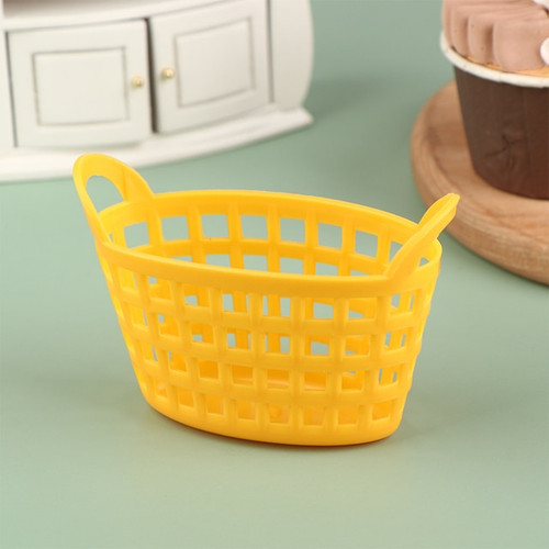 Dollhouse Miniature Round Laundry Basket - Blue 1:12 Scale - US
