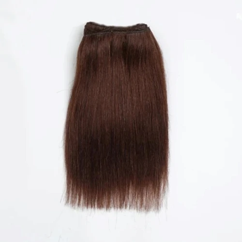 W0002S-01 MOREZMORE Try Doll Hair Weft STRAIGHT DARK BROWN 12" 1 ft Natural Goat Hair Mohair Weft for Puppets Blythe OOAK Action Figures