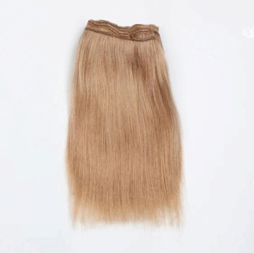 W0018S-15 MOREZMORE Doll Hair Weft STRAIGHT STRAWBERRY BLONDE 180" 15 ft Natural Goat Hair Weft for Puppets Blythe OOAK Action Figures