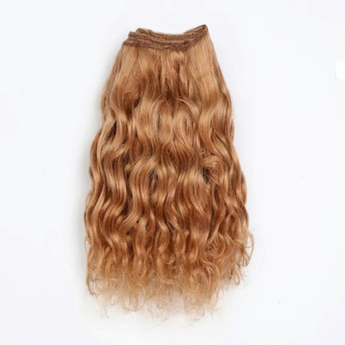 W0027C-15 MOREZMORE Doll Hair Weft CURLY HONEY BLONDE 180" 15 ft Natural Goat Hair Weft for Puppets Blythe OOAK Action Figures