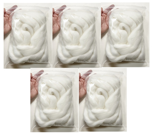 HR081-500 MOREZMORE WHITE 500g 100% Merino Fine Wool Roving 66S for Needle Felting Felt