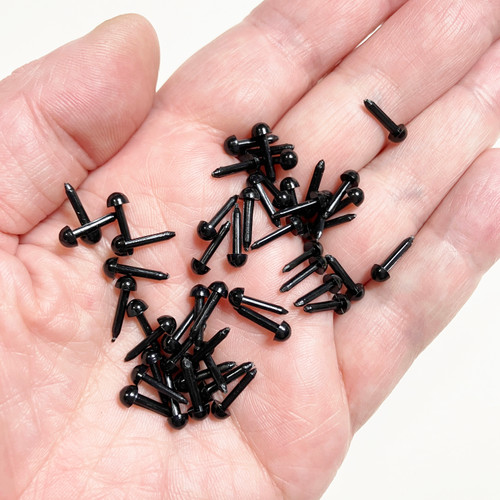M00708 MOREZMORE 50pc Needle Felting Eyes Black Pin Eyes 4mm for Needle Felted Animals