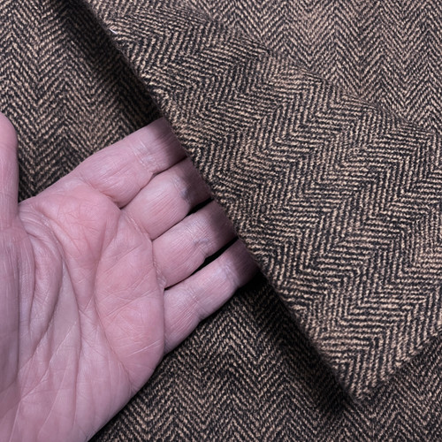 M01764-Try MOREZMORE Herringbone BROWN Woolies Flannel Fabric for Puppets