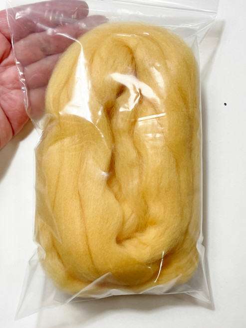 HR026-030 MOREZMORE 30g 100% Merino Fine Wool Roving VANILLA YELLOW 66S for Needle Felting Felt