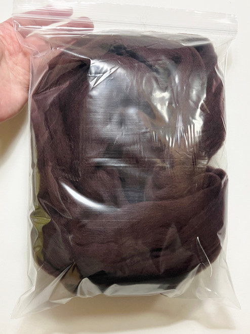 HR046-100 MOREZMORE 100g 100% Merino Fine Wool Roving DARK CHOCOLATE BROWN 66S for Needle Felting Felt