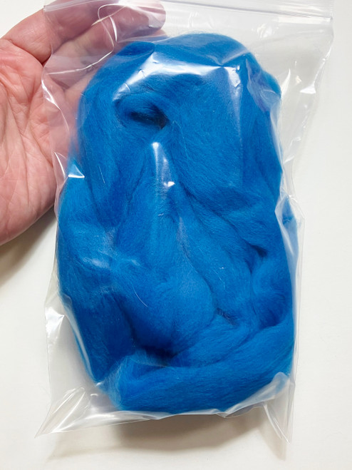 HR067-030 MOREZMORE 30g 100% Merino Fine Wool Roving PRIMARY BLUE 66S for Needle Felting Felt