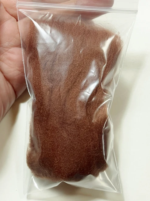 LM050-005 MOREZMORE 5g 100% Merino Fine Wool Roving MILK CHOCOLATE BROWN 66S for Needle Felting Felt