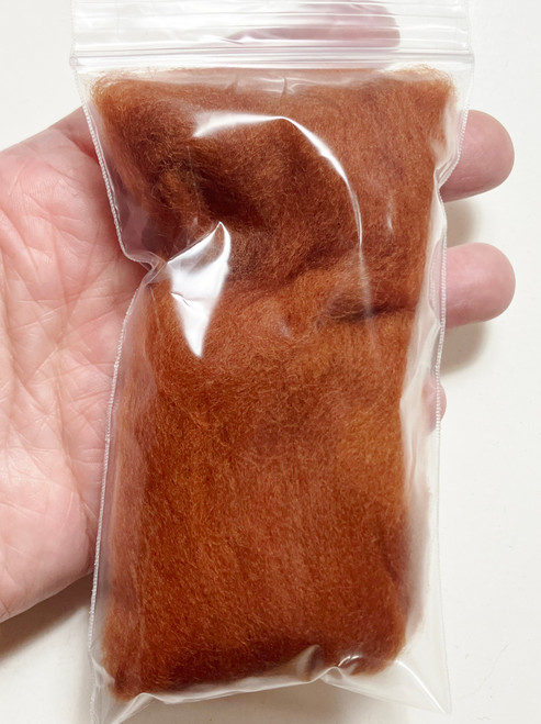 LM092-005 MOREZMORE 5g 100% Merino Fine Wool Roving LEATHER ORANGE BROWN 66S for Needle Felting Felt