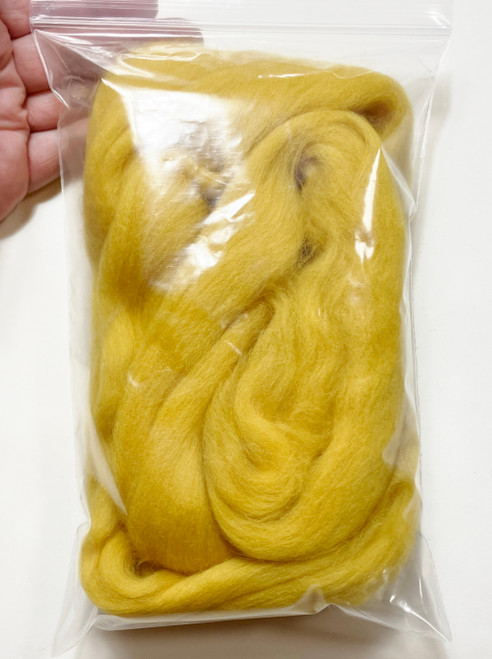 LM101-030 MOREZMORE 30g 100% Merino Fine Wool Roving MUSTARD YELLOW 66S for Needle Felting Felt
