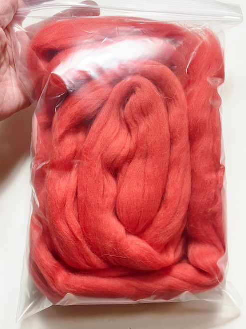 LM061-100 MOREZMORE 100g 100% Merino Fine Wool Roving WATERMELON RED 66S for Needle Felting Felt