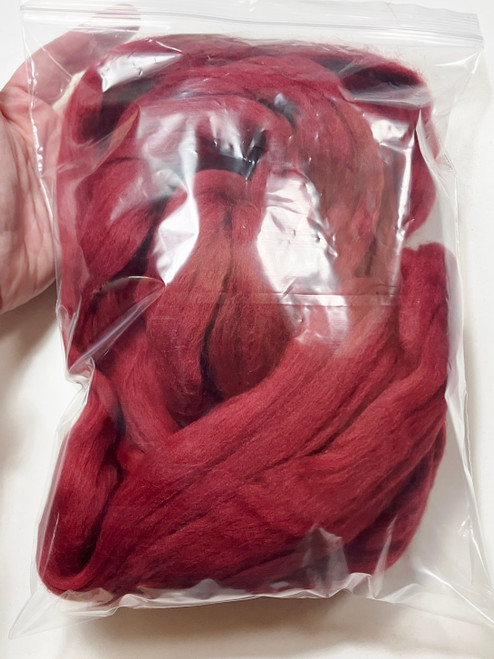 LM086-100 MOREZMORE 100g 100% Merino Fine Wool Roving RUBY RED 66S for Needle Felting Felt