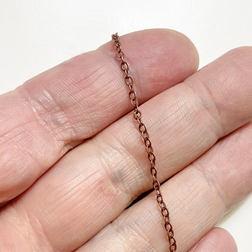 M01318-Copper MOREZMORE Thin O Link Chain Doll Scale 2mm Miniature Mini Prop