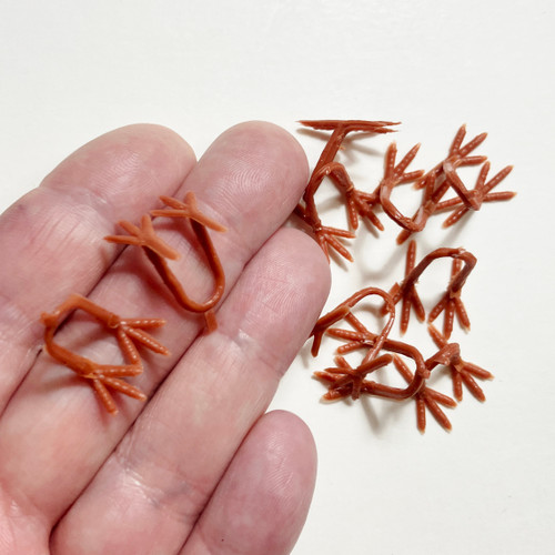 M01694-20mm-10 MOREZMORE 10pc Miniature Feet Claws Legs for Needle Felting Birds Chickens Chicks