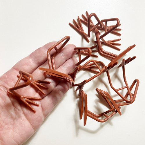 M01694-45mm-10 MOREZMORE 10pc Miniature Feet Claws Legs for Needle Felting Birds 45mm Chickens Chicks